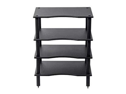 Monolith 4 Tier Shelf Audio Stand - Open Air Storage, Modular Design, Sturdy, Compatible with Bose, Polk, Sony, Yamaha, Pioneer and Others, Black - color: Black, size: Regular