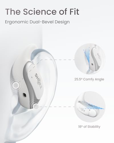 SHOKZ OpenFit Air - Open-Ear Headphones, True Wireless Earbuds, Water Resistant, Secure Earhooks for Daily Use, White - color: White