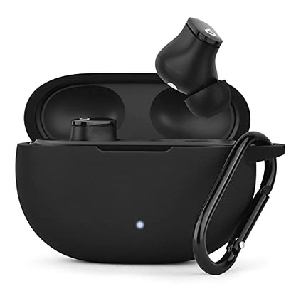 AIRSPO Silicone Case Compatible with Beats Studio Buds Case 2021 Soft Protective Cover for Beats Wireless Earbuds with Keychain（Black - color: Black