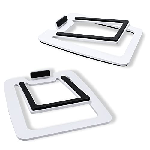 Sanyun SW601 15° Tilted Speaker Stands for 2-3 Inch Speakers (Pair, White) | Aims Sound at Ear Level - Damping Foam Reduces Vibration - Steel Base - 4.4x5.3 in - Fits SW208 and 2-3 Inch Models - color: White