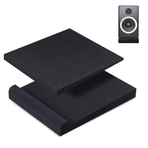 Studio Monitor Isolation Pads, 2Pcs Acoustic Foam Panels for Monitors Speaker, Acoustic Isolation Pads High Density Acoustic Foam Fits Most Speaker Stands