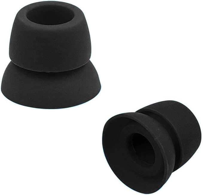 Replacement Silicone Eartips, Double Flange, 10-Pack, Compatible with Powerbeats2, Powerbeats3, Black