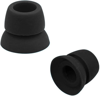 Replacement Silicone Eartips, Double Flange, 10-Pack, Compatible with Powerbeats2, Powerbeats3, Black