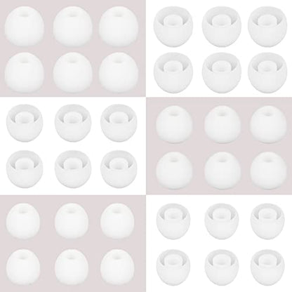 18 Pairs Silicone Ear Tips Replacement Earbud Tips for in- Ear Headphones Ear Covers (Inner Hole from 3.8mm-5.5mm Earphones) Earbud Replacement Tips Ear Bud Rubber Tips S M L - color: White