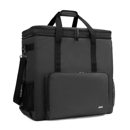 CURMIO Double-Layer PC Carrying Case, Computer Travel Bag for Tower, Black | Computer Desktop Tower Case with Shoulder Straps Fit ATX/M-ATX Motherboards, Keyboard, Mouse, Cables & Earphones - color: Black
