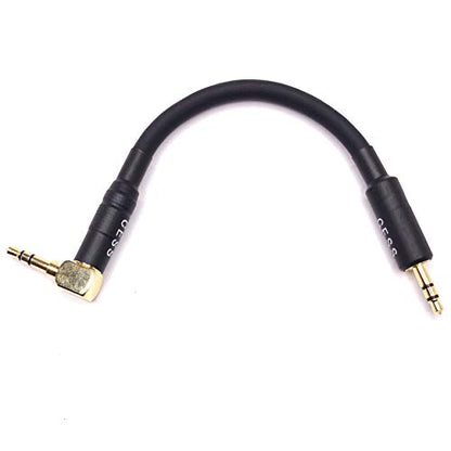 Right Angle To Straight 3.5mm Short Aux Stereo Audio Cable, 3-Inch Length