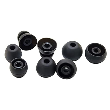 Silicone Earbuds Tips for Beats Flex, Beats X Replacement Eartips | 6 Pairs L/M/S Standard Tips+2 Pairs Double Flange Rubber urBeats3 Beats Flex Ear Tips, Black - color: Silicone-Black
