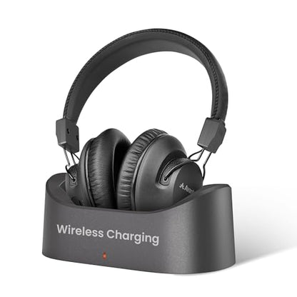 Avantree Audition 3 - Bluetooth Over-Ear Headphones with Wireless Charging Dock, 50H Battery, aptX-Adaptive, Clear Voice, Compatible with Bluetooth TVs - style: Audition 3