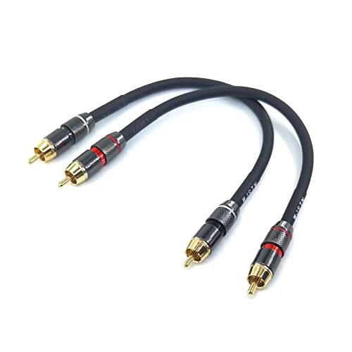 WJSTN Suanqi RCA to RCA Cable,Suitable for Home Theater, Amplifier, HDTV, Game Console, Hi-Fi System. Male to Male2Pack. - size: 8 inches