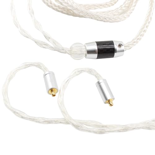 Youkamoo MMCX IEM Cable 4.4mm Balanced Silver Plated Copper Earphone Upgrade Cord Compatible with Shure SE215 SE425 UE900 Moondrop Aria Tin T2 T3 BGVP 2m 6.5ft - color: Silver
