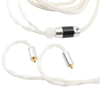 Youkamoo MMCX IEM Cable 4.4mm Balanced Silver Plated Copper Earphone Upgrade Cord Compatible with Shure SE215 SE425 UE900 Moondrop Aria Tin T2 T3 BGVP 1.2m 4ft - color: Silver