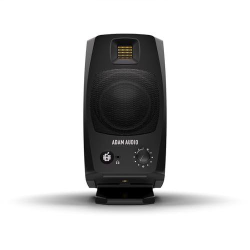ADAM Audio D3V Active Desktop Studio Monitor Speakers - Black | USB-C, D-ART Tweeter, 3.5in Woofer, 240W, 45Hz-23kHz, 97dB SPL, Balanced TRS, Headphone Out - style: D3V Black