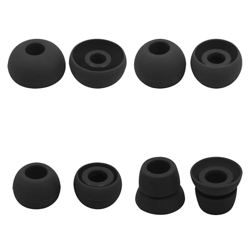 hopopwer Replacement Silicone Earbuds Tips for Powerbeats 3 Powerbeats 2, 4 Pairs Earbuds Silicone Ear Tips Set - Small, Medium, Large and Double Flange (Black) - color: Black without Pen