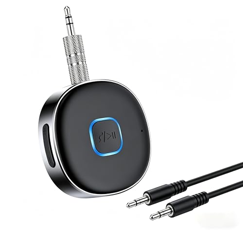 Bluetooth Receiver, LAICOMEIN Portable 3.5mm Aux Car Adapter, Bluetooth Wireless Audio Receiver for Car/Home Stereo/Wired Headphones/Speaker, 16H Battery Life