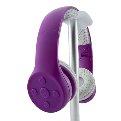 Toddler Bluetooth Headphones, Foldable Kids Wireless Headset with Built-in Mic, Volume Limiting Headphones, Comfort Ear Cushions for Children Online Learning, Travel & Entertainment (Purple) - color: Purple