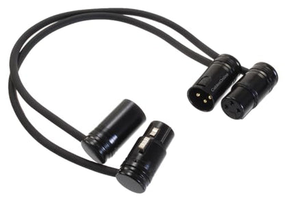 CablesOnline, 2-Pack 1ft. Low-Profile Slim Right-Angle 3-Pin XLR Male to Female Adjustable-Angle Microphone Cable, X3-0001-2