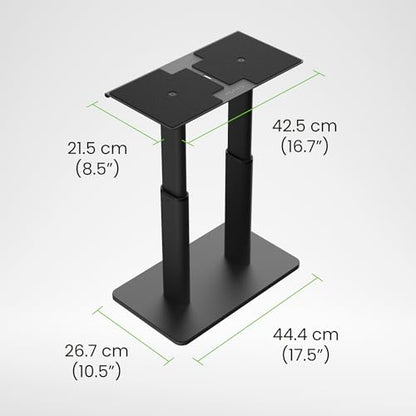 Kanto SCH Universal Height Adjustable Center Channel Stand for Speakers up to Fifty lb - 15” to 24” Vertical Adjustment, Resonance Damping Design, Internal Cable Management - Black