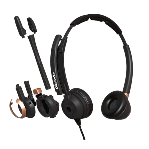 Discover D712U Corded USB Softphone Headset for Professionals- Compatible with Microsoft Teams, RingCentral, Webex, Jabber, Avaya, Zoom and More