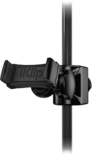 IK Multimedia iKlip Xpand Mini mic Stand Phone Holder, Compatible with iPhone & Android Smartphones 3.5" to 6", with Adjustable 360° Swivel - size: Phone