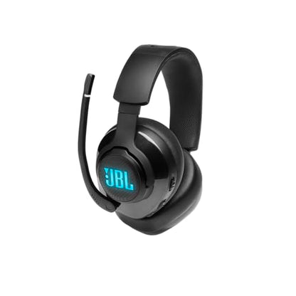 JBL Quantum 400 - Wired over-ear gaming headset with game-chat balance dial, JBL QuantumSURROUND and DTS, Voice focus directional flip-up mic and memory foam ear cushions (Black) - size: One Size