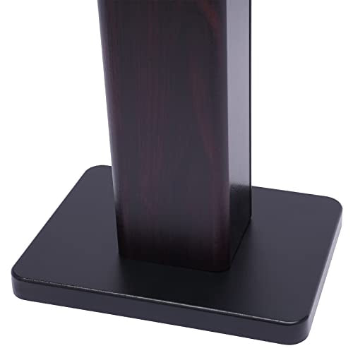 28 Inch Speaker Stands Pair, Wood Grain Floor Speaker Stands, Universal Bookshelf Speakers for Home Theater (Black Walnut) - color: Black Walnut