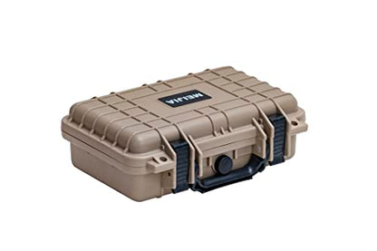 MEIJIA Portable All Weather Waterproof Protective Hard Case, Small Camera Case,Dry Case with Customizable Foam,Fit Use of Drones, Camera,Equipments, 11.65 ”x8.35”x3.78” - color: Desert Tan