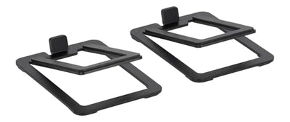 Rockville SR3 Pair Low Profile Speaker Riser Stands for 4" Desktop Speakers | 16-Degree Tilt, 3mm Steel, 25 lbs Capacity, Anti-Slip Feet, De-Coupling Pads, Vibration Isolation, Studio Monitor Compatible