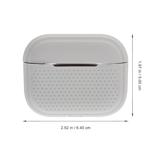 POPETPOP Silicone Earphone Charging Case Cover for Earbuds, Portable Protective Earbud Shell, Gray Earphone Protector Compatible with Apple Accessories