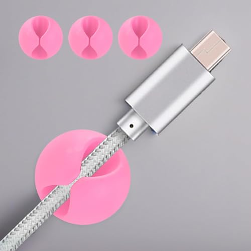3PCS Cable Clips for Desk Wire Management Adhesive Cord Holders USB Charging Cables Office Home Nightstand Organization Use - color: 3pcs-pink