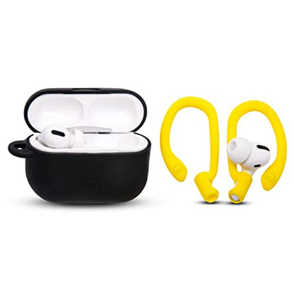 WC HookZ - Patented Upgraded Over Ear Hooks for AirPods Pro 1, 2 & AirPods 1, 2 & 3- Two Size Pairs Included in Package, Unique Left & Right Hook, Made by Wicked Cushions | Neon Yellow - color: Yellow