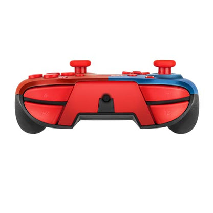 PDP REMATCH Enhanced Wired Power Nintendo Switch Pro Controller, Officially Licensed Switch Lite/OLED Compatible Gamepad, Customizable Programmable Buttons, Super Mario Power Pose (Red & Blue) - color: Red & Blue Mario