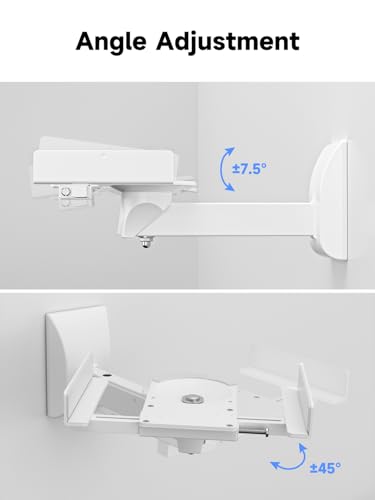 suptek Large Dual Side Clamping Bookshelf Speaker Wall Mounting Bracket for Large Surrounding Sound Speakers, Hold up to 55lbs White SPM201LW - size: Large--white
