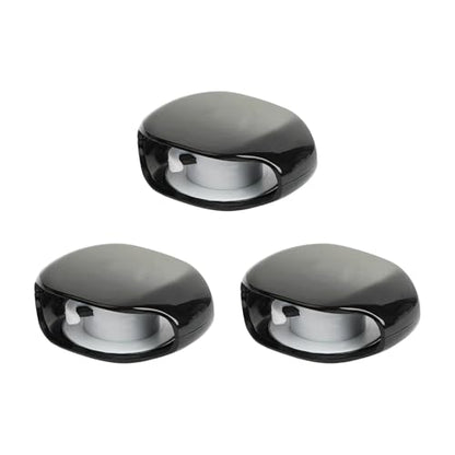 3Pcs Automatic Data Cable Management Box Automatic Retraction Winding Case for Sports Earphone Data Charging Winder - color: Black