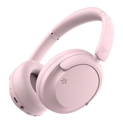 VOKALEN Hyper GO Wireless Over-Ear Noise Cancelling Headphones with Mic, 60H Playtime, Bluetooth Headphones, Hi Res Audio, Deep360 Spatial Audio, Ultra-Lightweight for Travel, Work, Study (Pink) - color: Pink