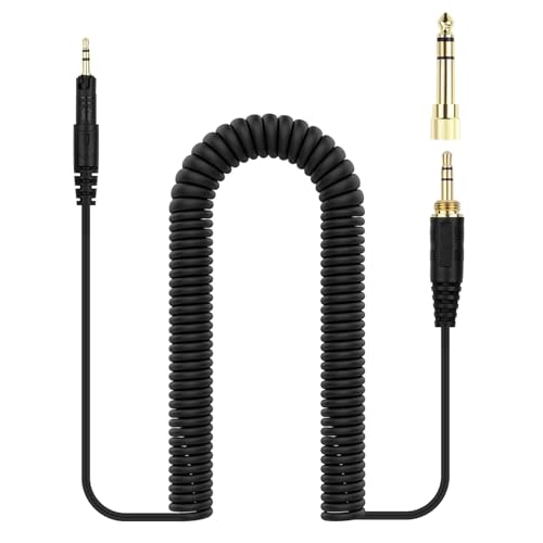 Zosvoses ATH M50X Cable Compatible with Audio Technica ATH-M50X, ATH-M40X, ATH-M60X, ATH-M70X Headphones, Coiled Audio Cable with 6.35mm Adapter, 5-10ft