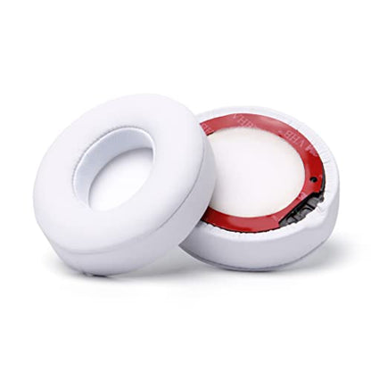 WC PadZ Solo 2 & 3 - Replacement Earpads for Beats Solo Wireless Headphones | Made by Wicked Cushions | Soft Leather, Luxury Memory Foam, Strong Adhesive (Does Not Fit Beats Solo 4) | White - color: White