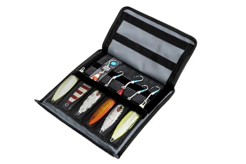 Nomad Design Jig Wallet - Fishing Lure Organizer with Hook Mesh Storage System, 12 individual mesh pockets Waterproof Jig Storage Bag with Optional Insert Sleeve - size: Sleeve