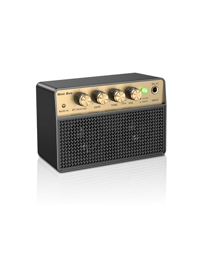 Guitar Amp with Clean Drive, 3.5mm /AUX 6H Work for Indoor Practice Travel | 10W Mini Guitar Amplifier USB-C Rechargeable Bluetooth Small Portable Amp