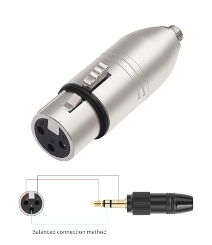 2Pack 1/8 TRS Female to 3Pin XLR Female Aduio Adapter,Balanced XLR to 3.5mm Converter for Mixer, Microphone, Power Amplifier - color: 1/8 F to XLR F