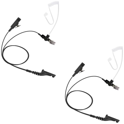 2 Pack BCT22-M9 2-Wire Surveillance Acoustic Tube Earpiece with PTT Mic Compatible with Motorola APX 8000 APX 7000 4000 XPR 7580e 7380e XPR 7550 7350e 7350 APX6000 APX7000 APX8000 XPR7550 - size: 2 Pieces