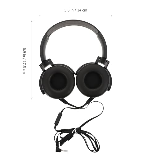 VILLCASE Over-Ear Wired Headset Microphone Lightweight Stereo Headphones for Gaming Travel and Music Compatible Smartphones and Tablets Black