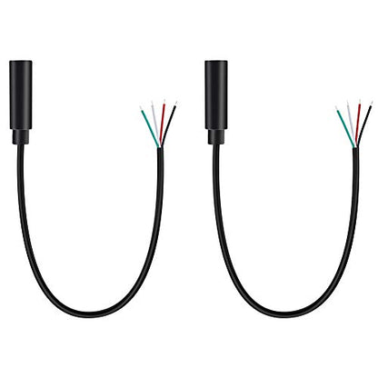 Fancasee 2-Pack 3.5mm 1/8" to Speaker Wire TRRS Stereo Female Jack to Bare Wire Pigtail 3.5mm Plug Connector Adapter Repair Audio Cable for Microphone Headphone Headset Earphone Speaker