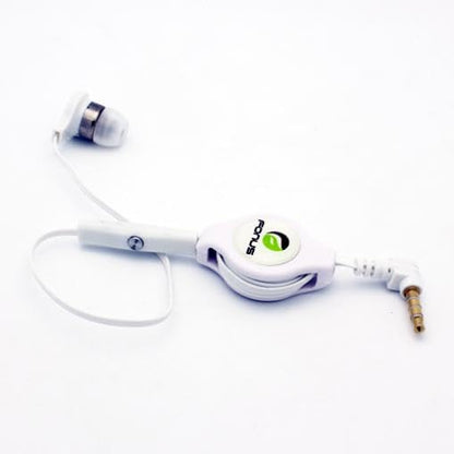 Retractable Mono Earphone Headphone 3.5mm w Mic Compatible with Cricket Icon 5/Icon 4/Icon 2/Influence, Headset Handsfree Earbud Earpiece Microphone