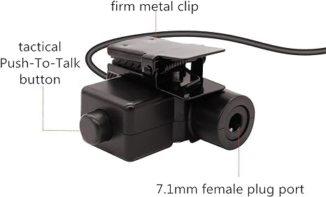 U94 PTT Adapter with U-329/U MIL-C-55116 6-Pin Walkie Talkie Connector for AN/PRC-148 & AN/PRC-152 Two Way Radio Push to Talk System Connect TP-120 U-174 U-93 Military Headset NATO-US Wiring