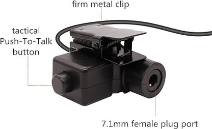 U94 PTT Adapter with U-329/U MIL-C-55116 6-Pin Walkie Talkie Connector for AN/PRC-148 & AN/PRC-152 Two Way Radio Push to Talk System Connect TP-120 U-174 U-93 Military Headset NATO-US Wiring