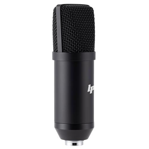 LyxPro Condenser Microphone for Studio, Vocals, Instruments, Podcasting and Professional Recordings with Shockmount, XLR Cable - Matte Black