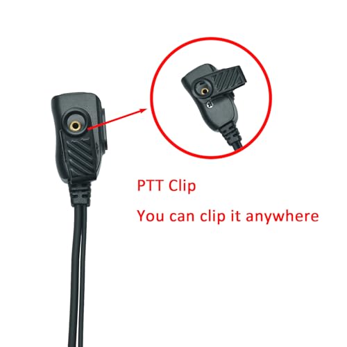 Walkie Talkie Earpiece with mic Ptt Headset Compatible with Walkie Talkie Brands Baofeng,Kenwood,Puxing,Wouxun 2 Way Radio 2 pin D Shape Accessories,2 Pack