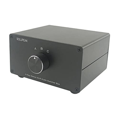 X301 3-Way XLR Stereo Audio Switcher Selector Switch Box Passive | 3 IN 1 OUT you sw between 3 XLR audio sources in avoiding frequent cable changes，Bi-Direction passive NO power plug and play - color: 3-IN-1-OUT