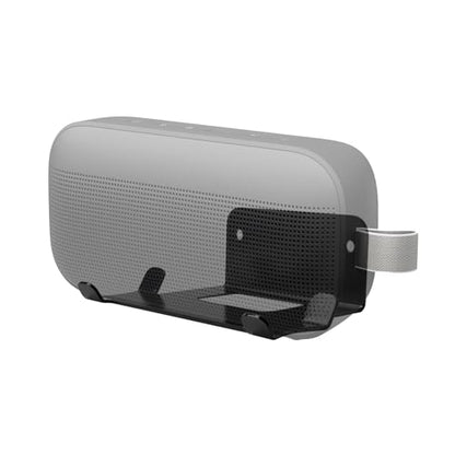 shinar Metal Wall Mount Compatible with Bose SoundLink Flex 1st & 2nd Gen | Bracket Accessory Stand Compatible with Soundlink Flex Integrated Cable Management White (Black) - color: Black