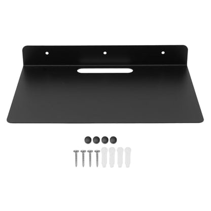 Estink Floating Router Shelf Wall Mount Floating AV Shelf for Projector Set Top Box Router Camera with Screws Accessories, Rounded Corners Thickened Sturdy Space Aluminum